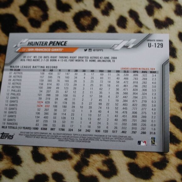 Hunter Pence U-129 Baseball Card - Picture 2 of 2